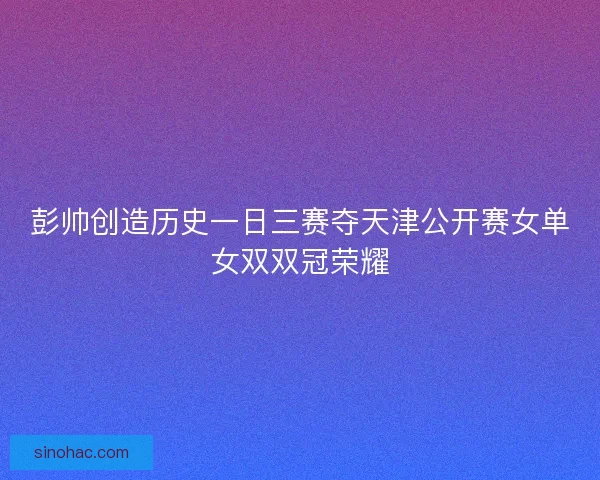 彭帅创造历史一日三赛夺天津公开赛女单女双双冠荣耀